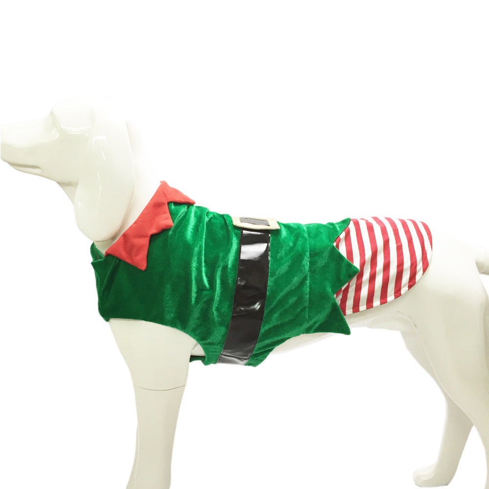 Costume de Noël Père Noël Elfe Vert pour Chien