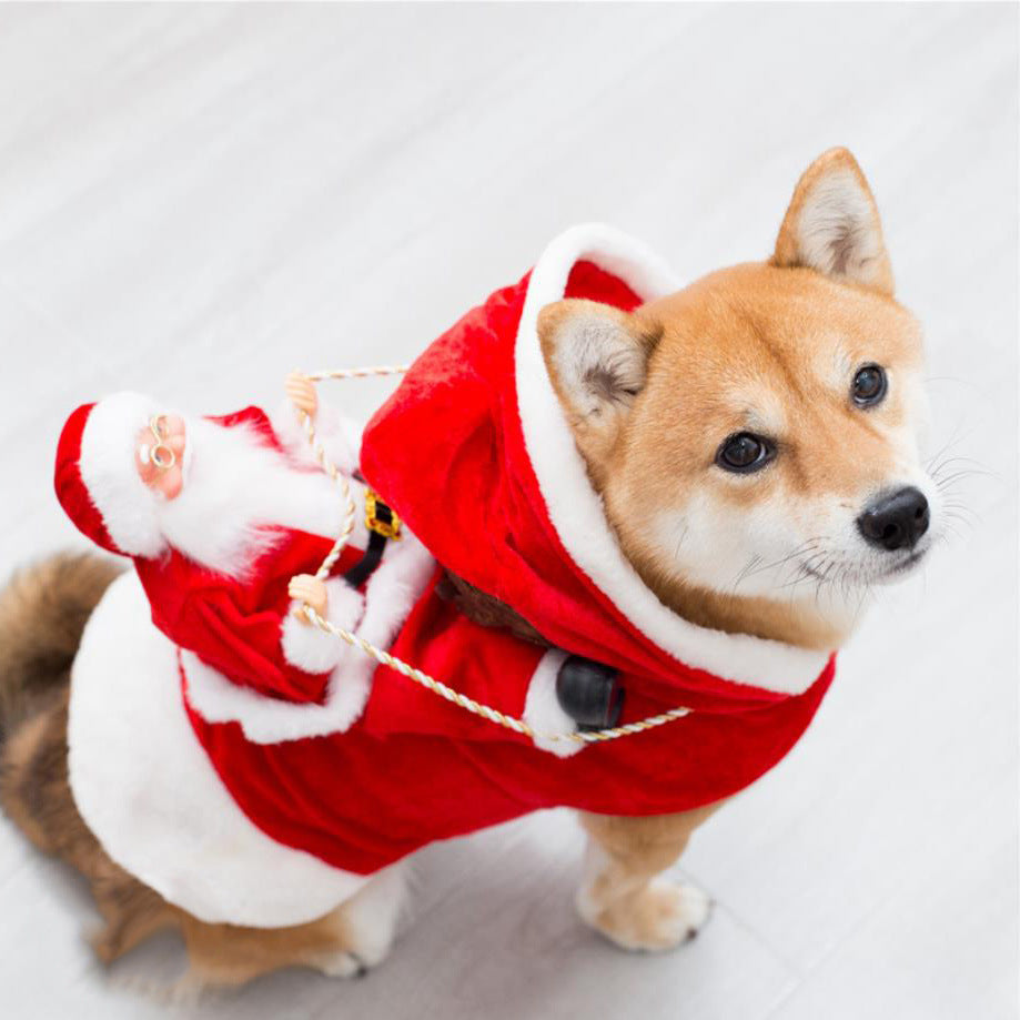 Costume de Noël Père Noël Elfe Vert pour Chien