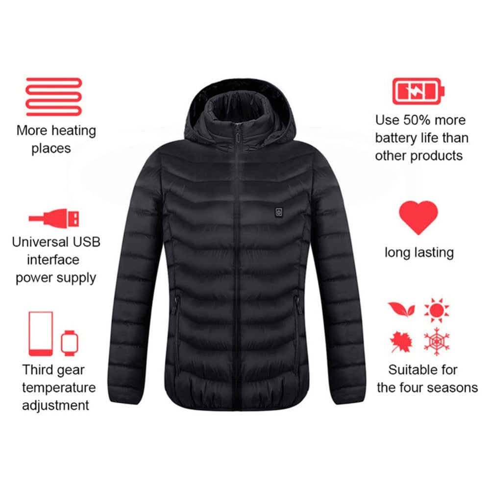 Veste d'hiver thermique pour homme avec port USB électrique